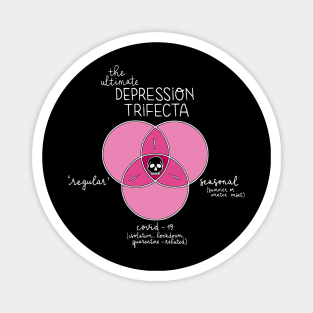 Depression Trifecta (White Motif) Magnet